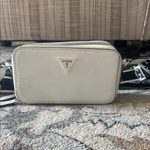 Guess Ivory Crossbody Bag with Logo Accent